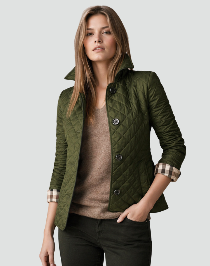 AINSLEY | PLAID-LINED QUILTED JACKET FOR WOMEN