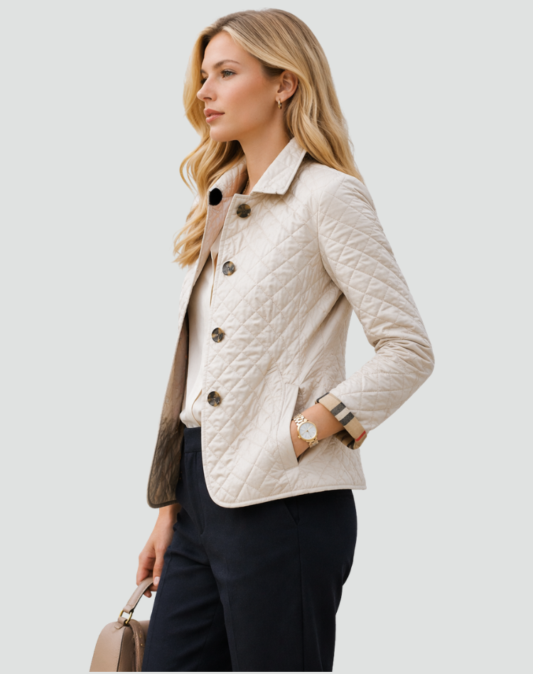 AINSLEY | PLAID-LINED QUILTED JACKET FOR WOMEN
