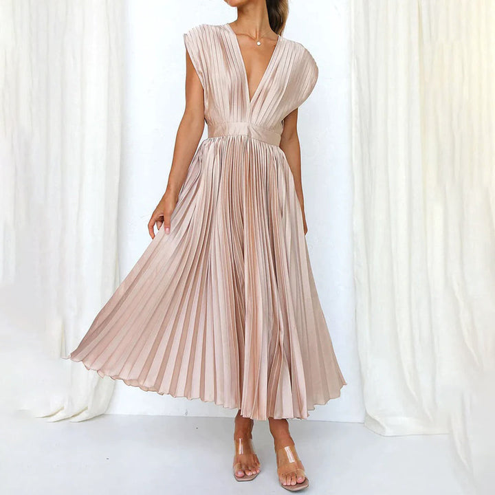 EDITH | TIMELESS PLEATED MIDI DRESS FOR WOMEN