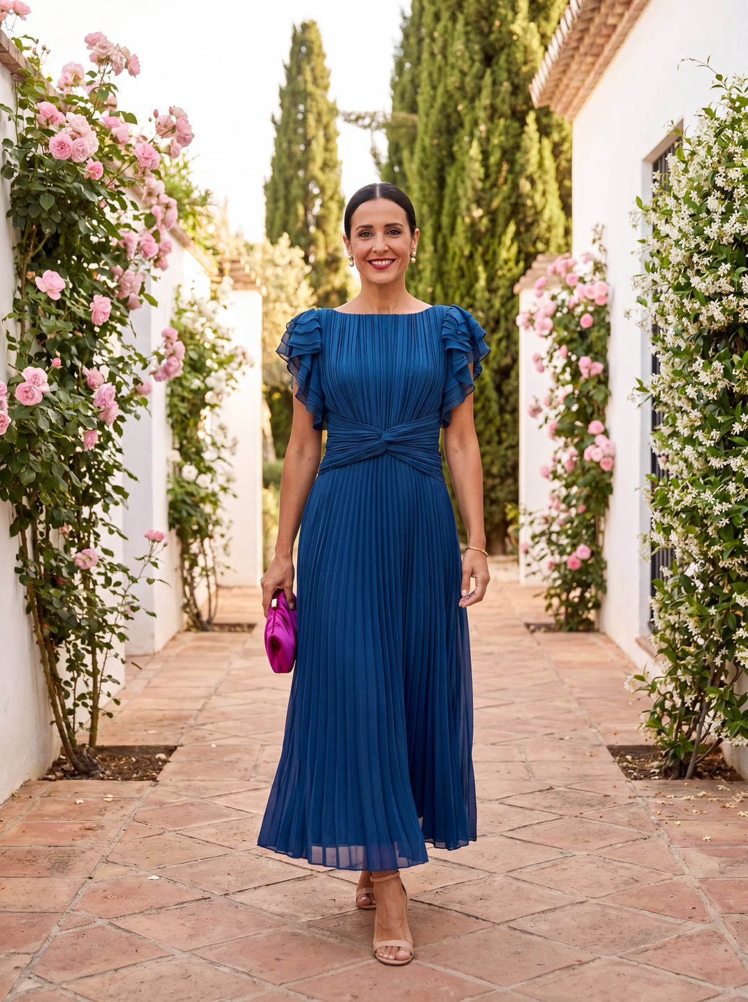 YOLANDE | TIE-FRONT MIDI DRESS FOR WOMEN