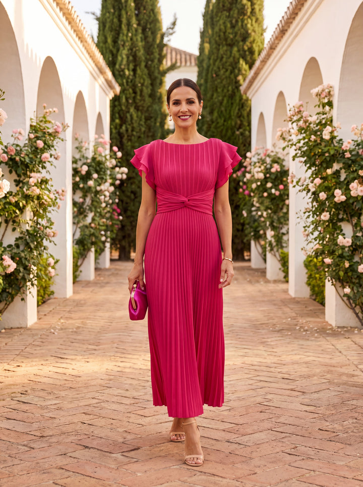 YOLANDE | TIE-FRONT MIDI DRESS FOR WOMEN