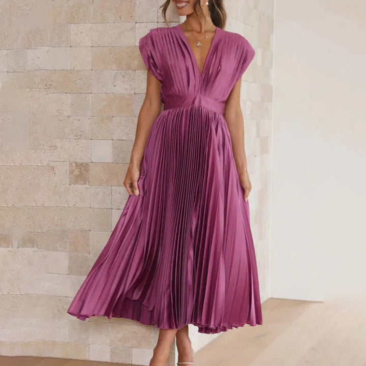 EDITH | TIMELESS PLEATED MIDI DRESS FOR WOMEN