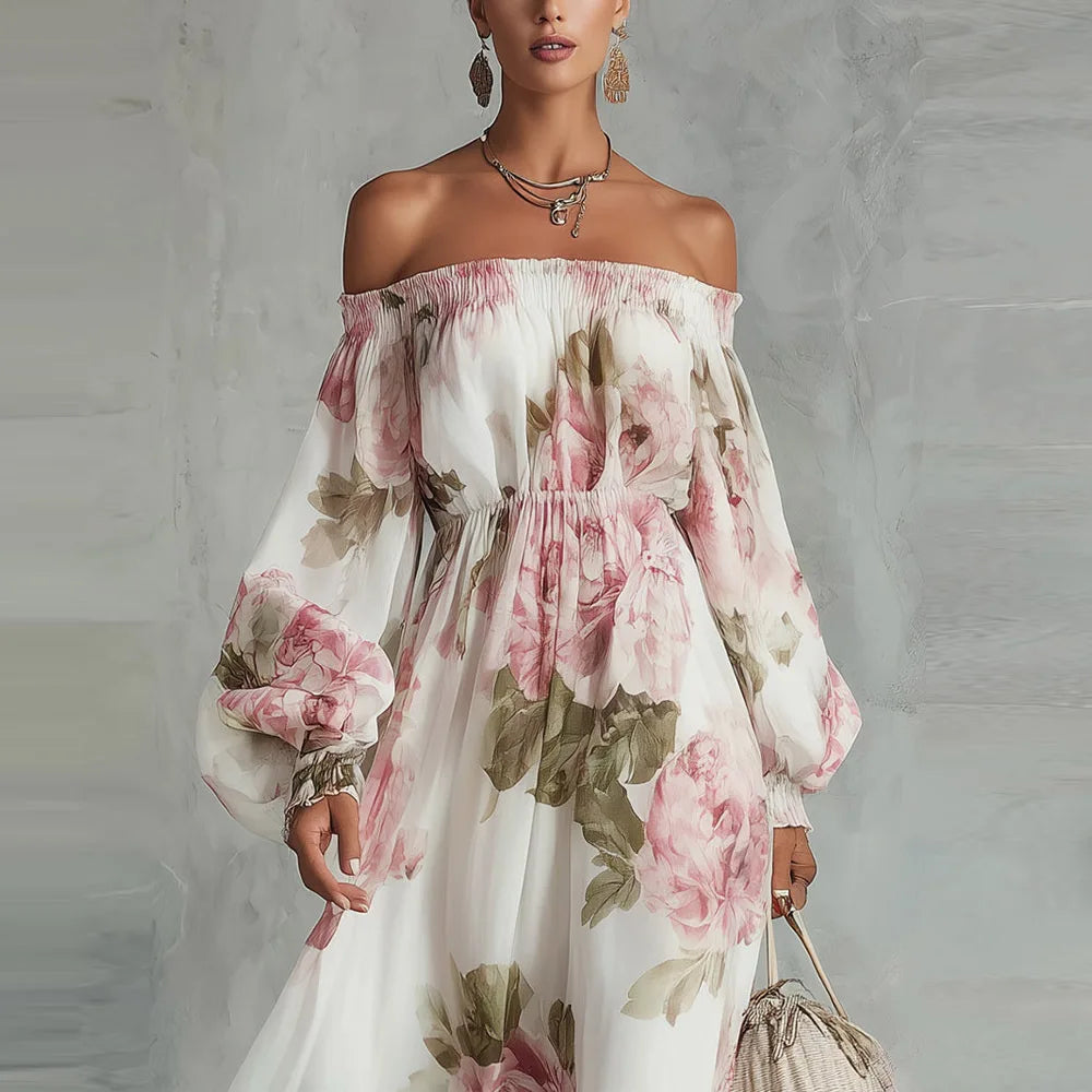 PAYTON | OFF-SHOULDER FLORAL MAXI DRESS FOR WOMEN