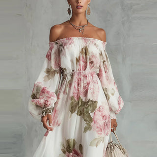 PAYTON | OFF-SHOULDER FLORAL MAXI DRESS FOR WOMEN