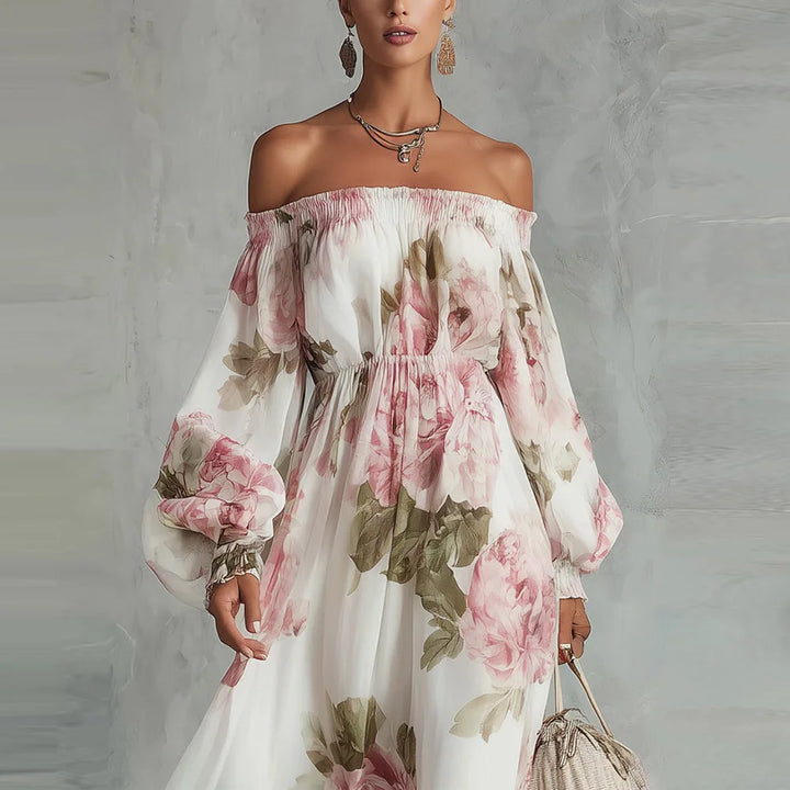 PAYTON | OFF-SHOULDER FLORAL MAXI DRESS FOR WOMEN