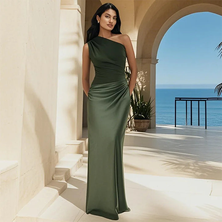 LAVINIA | MAXI GUILT SATIN DRESS FOR WOMEN