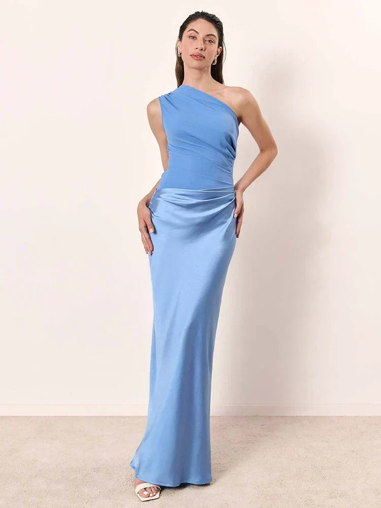 LAVINIA | MAXI GUILT SATIN DRESS FOR WOMEN