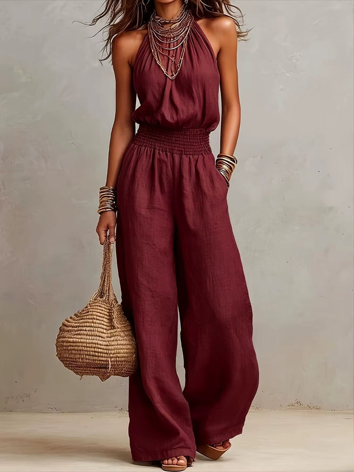 VALERIA | HALTER NECK WIDE-LEG SET FOR WOMEN
