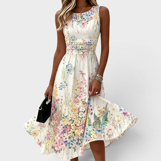 MARIELLE | SLEEVELESS FLORAL MIDI DRESS FOR WOMEN