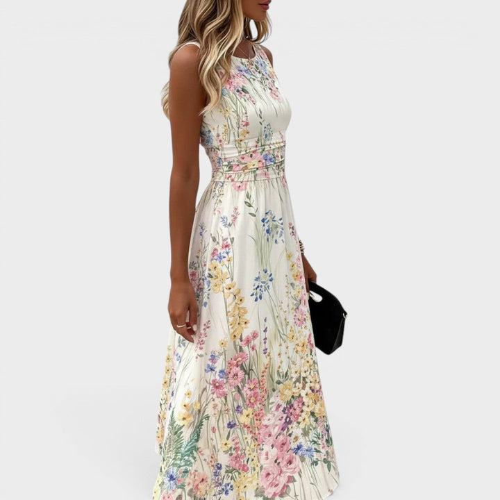MARIELLE | SLEEVELESS FLORAL MIDI DRESS FOR WOMEN