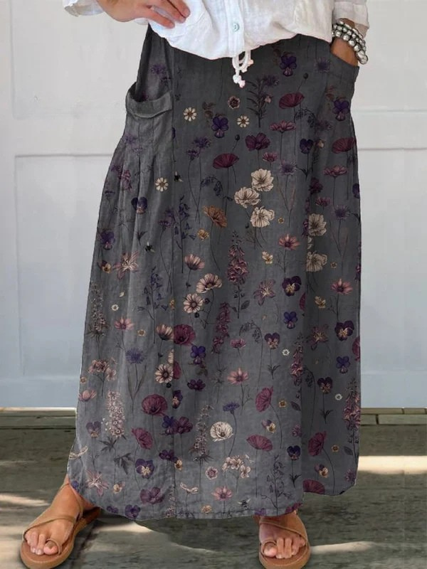 IVY | FLOWER ART PRINT SKIRT FOR WOMEN