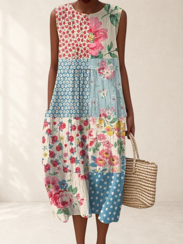 JULIET | PATCHWORK MIDI DRESS FOR WOMEN