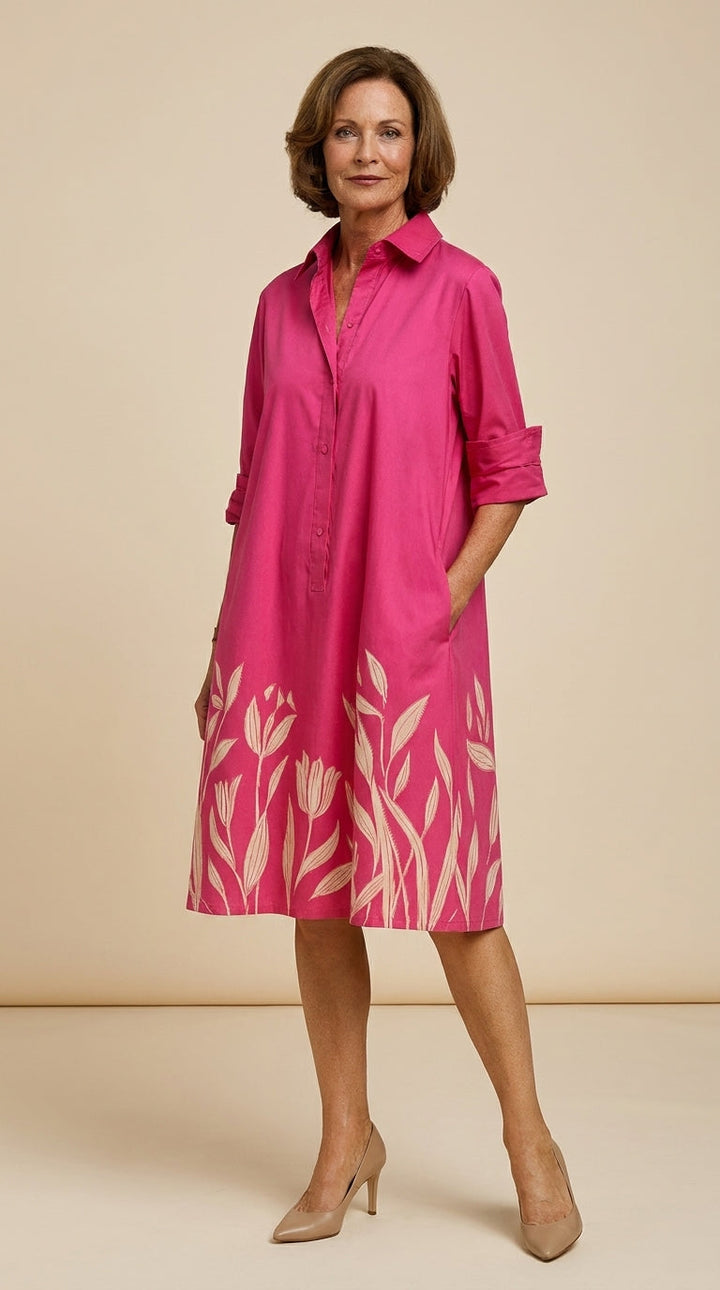 TEODORA | RELAXED FLOWY MIDI DRESS FOR WOMEN