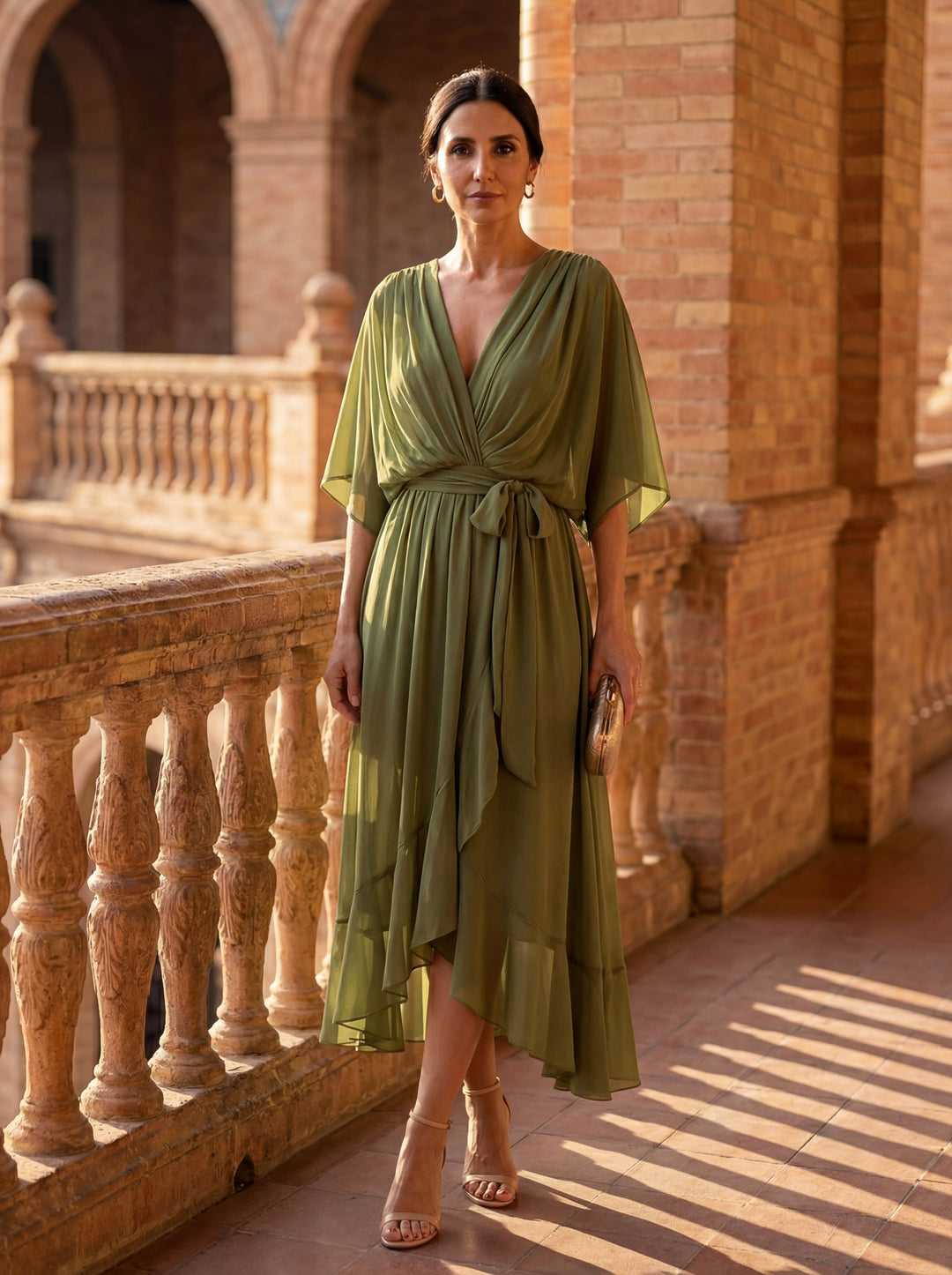 DAGMAR | V-NECK MIDI DRESS FOR WOMEN
