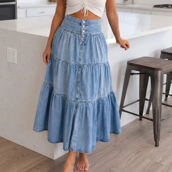 ROMELLA | HIGH WAISTED DENIM SKIRT FOR WOMEN