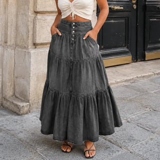 ROMELLA | HIGH WAISTED DENIM SKIRT FOR WOMEN