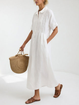 LYSANDRA | FLOWY COTTON SHIRT DRESS FOR WOMEN
