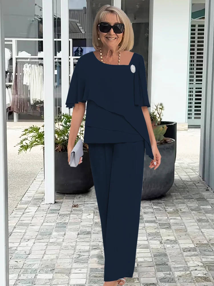 WINNIE | ASYMMETRIC LAYERED WIDE-LEG SET FOR WOMEN