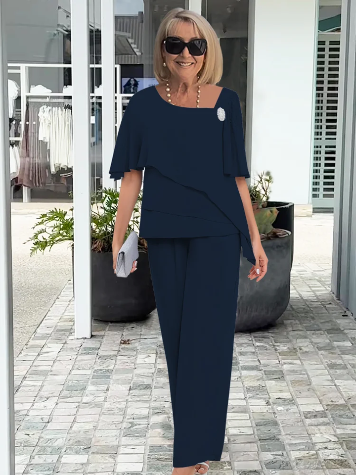 WINNIE | ASYMMETRIC LAYERED WIDE-LEG SET FOR WOMEN