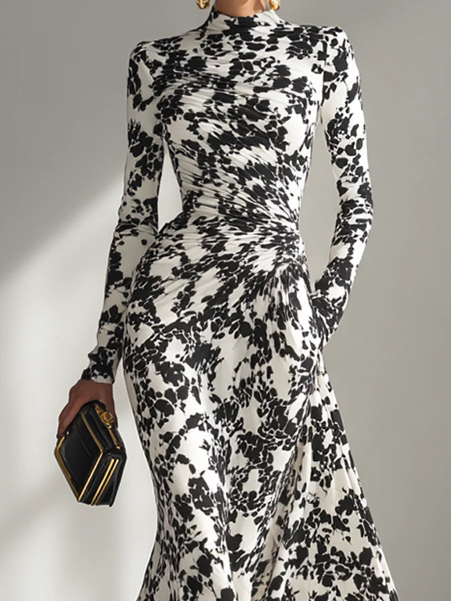 VALENTINA | RUCHED FLORAL MAXI DRESS FOR WOMEN