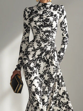 VALENTINA | RUCHED FLORAL MAXI DRESS FOR WOMEN