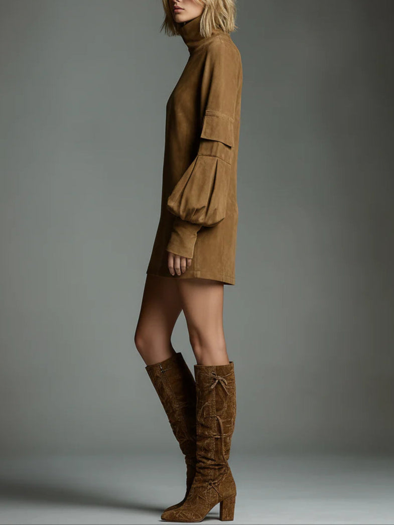 ROMY | VINTAGE FAUX SUEDE DRESS FOR WOMEN