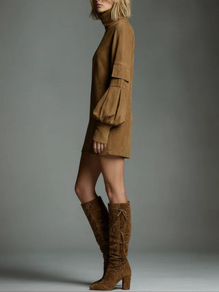ROMY | VINTAGE FAUX SUEDE DRESS FOR WOMEN