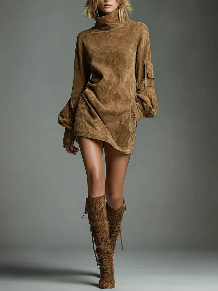 ROMY | VINTAGE FAUX SUEDE DRESS FOR WOMEN