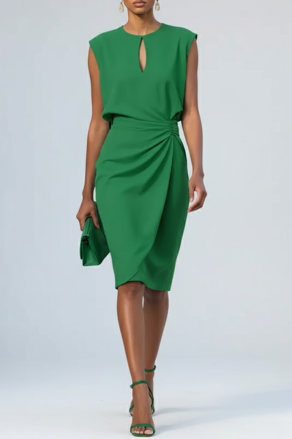 DELPHINE | DRAPED MIDI DRESS FOR WOMEN