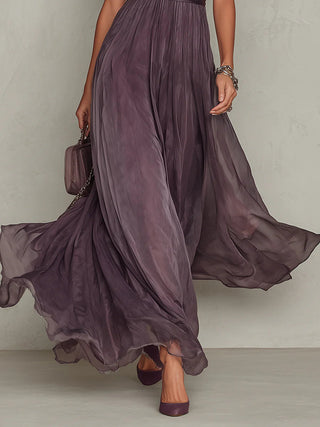 PURPLE | KEYHOLE NECKLINE MAXI DRESS FOR WOMEN