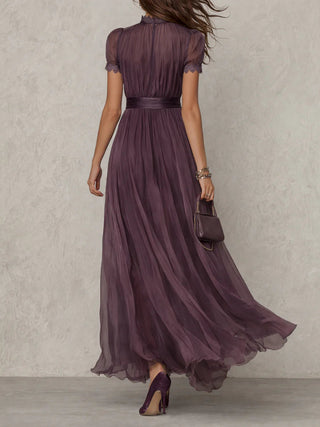 PURPLE | KEYHOLE NECKLINE MAXI DRESS FOR WOMEN