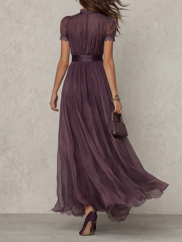 PURPLE | KEYHOLE NECKLINE MAXI DRESS FOR WOMEN