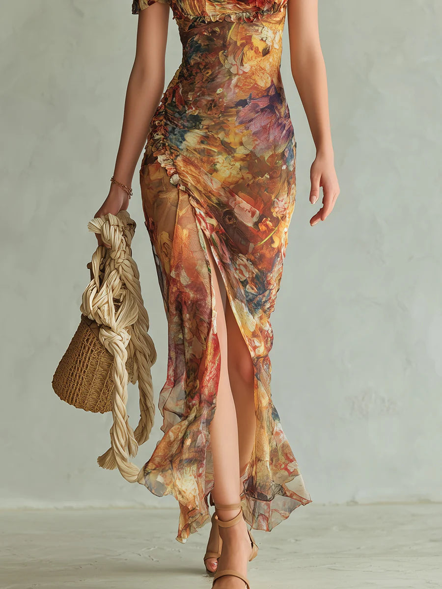 ORANGE | BOHEMIAN HOLIDAY MAXI DRESS FOR WOMEN