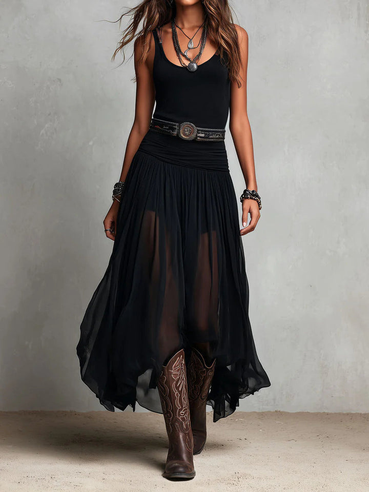 BLACK | SLEEVELESS TANK MAXI DRESS FOR WOMEN