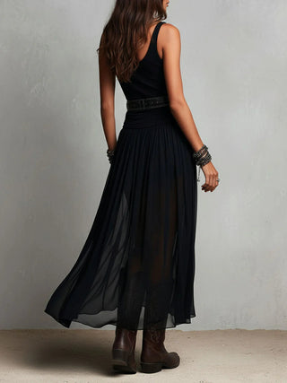BLACK | SLEEVELESS TANK MAXI DRESS FOR WOMEN