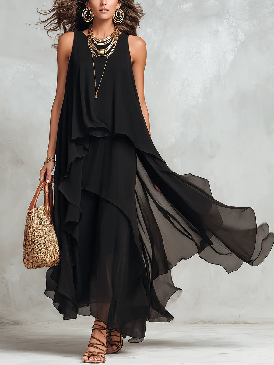SIENNA | LAYERED CHIFFON MAXI DRESS FOR WOMEN