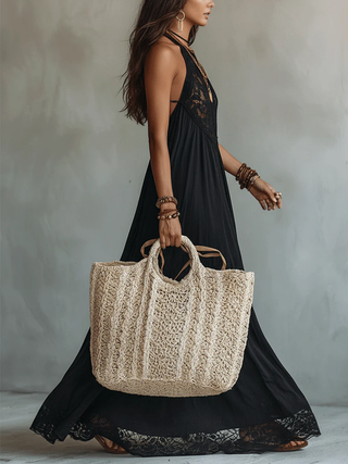 BOHEMIAN | BLACK SLEEVELESS MAXI DRESS FOR WOMEN
