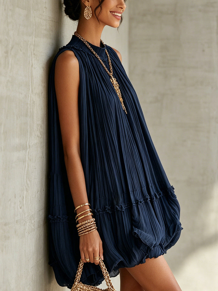 CAMILLA | PLEATED CHIFFON MINI DRESS FOR WOMEN