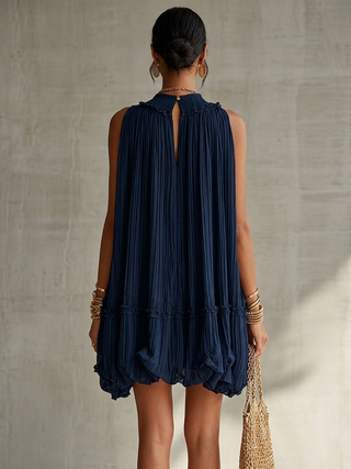 EUGENIE | MIDNIGHT BLUE MIDI DRESS FOR WOMEN