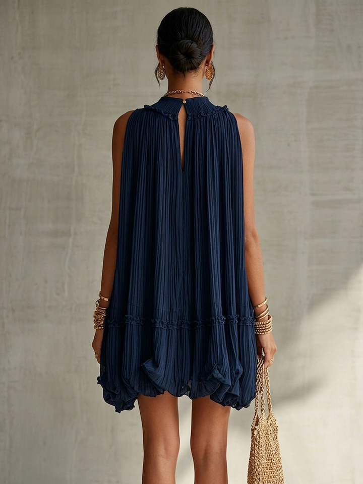 EUGENIE | MIDNIGHT BLUE MIDI DRESS FOR WOMEN