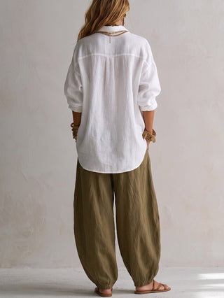 CAPUCINE | WHITE OLIVE GREEN SET FOR WOMEN