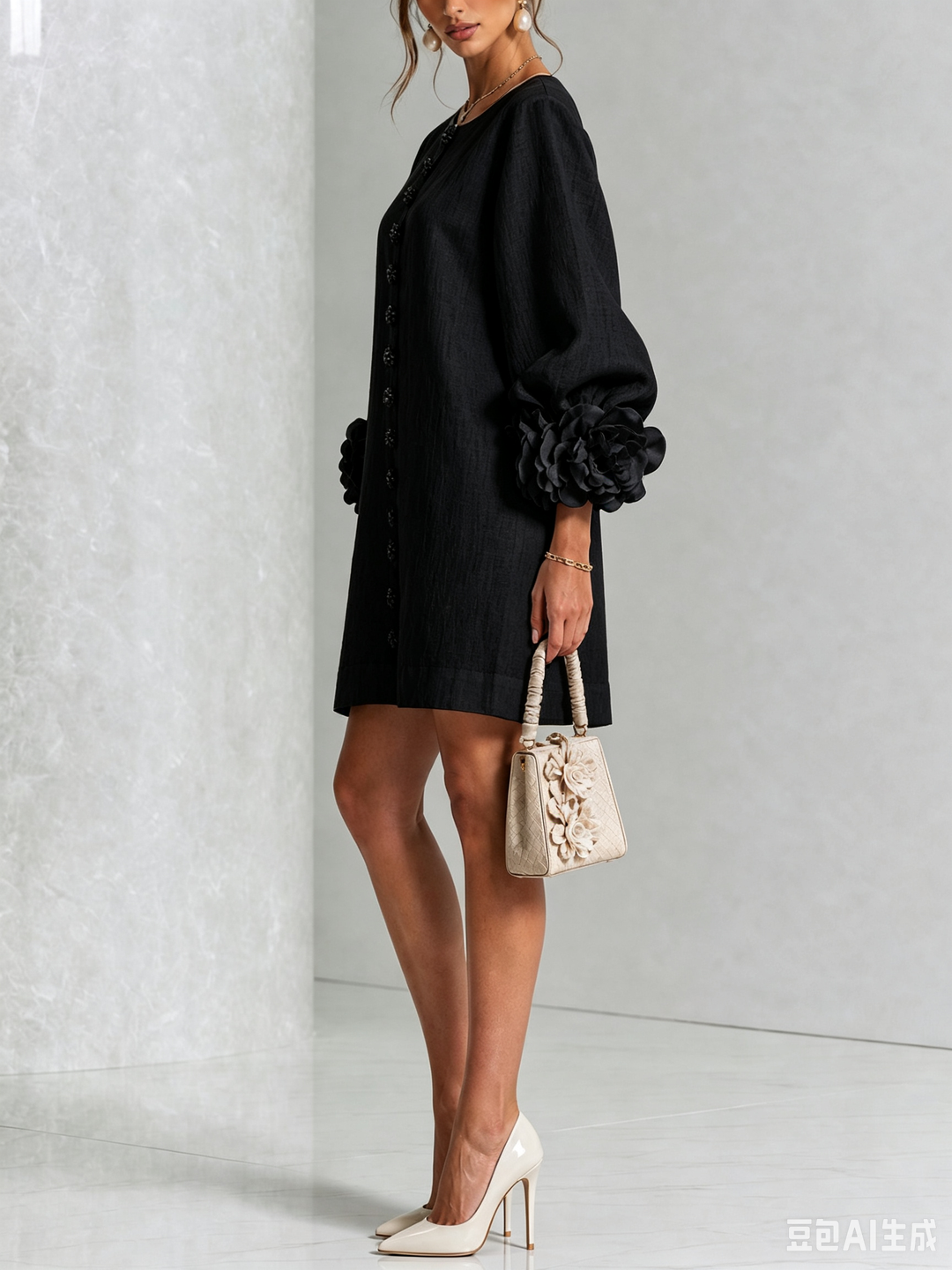 FLORAL | BUTTON-DOWN MINI FLORAL DRESS FOR WOMEN