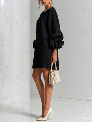 FLORAL | BUTTON-DOWN MINI FLORAL DRESS FOR WOMEN
