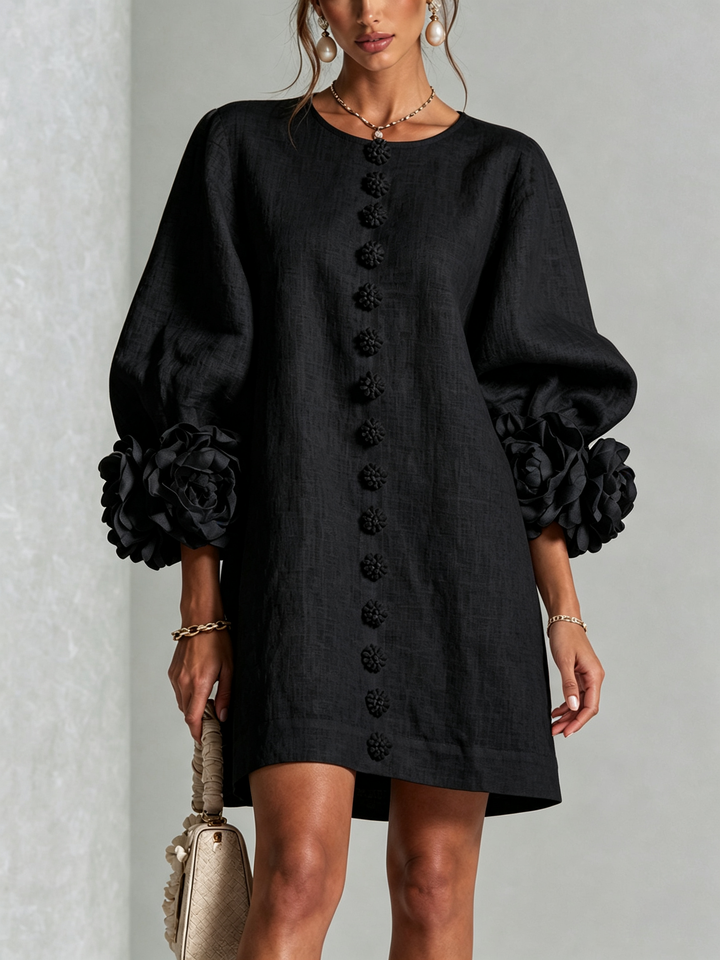 FLORAL | BUTTON-DOWN MINI FLORAL DRESS FOR WOMEN