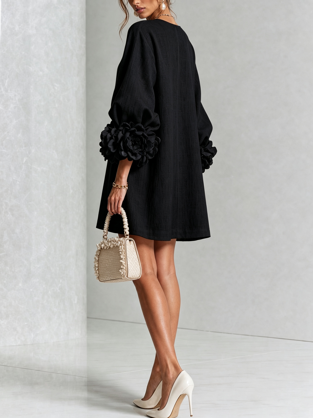 FLORAL | BUTTON-DOWN MINI FLORAL DRESS FOR WOMEN