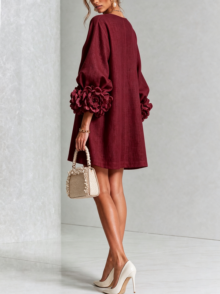 FLORAL | BUTTON-DOWN MINI FLORAL DRESS FOR WOMEN