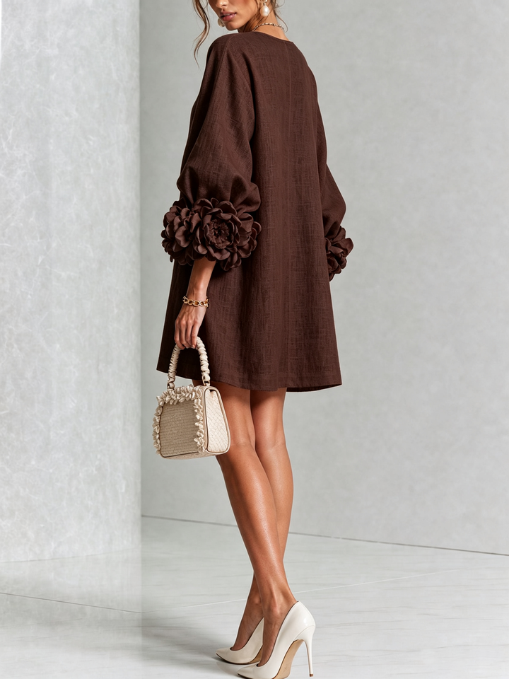FLORAL | BUTTON-DOWN MINI FLORAL DRESS FOR WOMEN