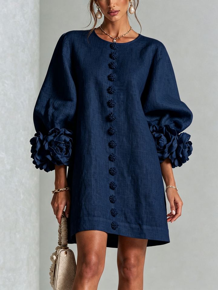 FLORAL | BUTTON-DOWN MINI FLORAL DRESS FOR WOMEN
