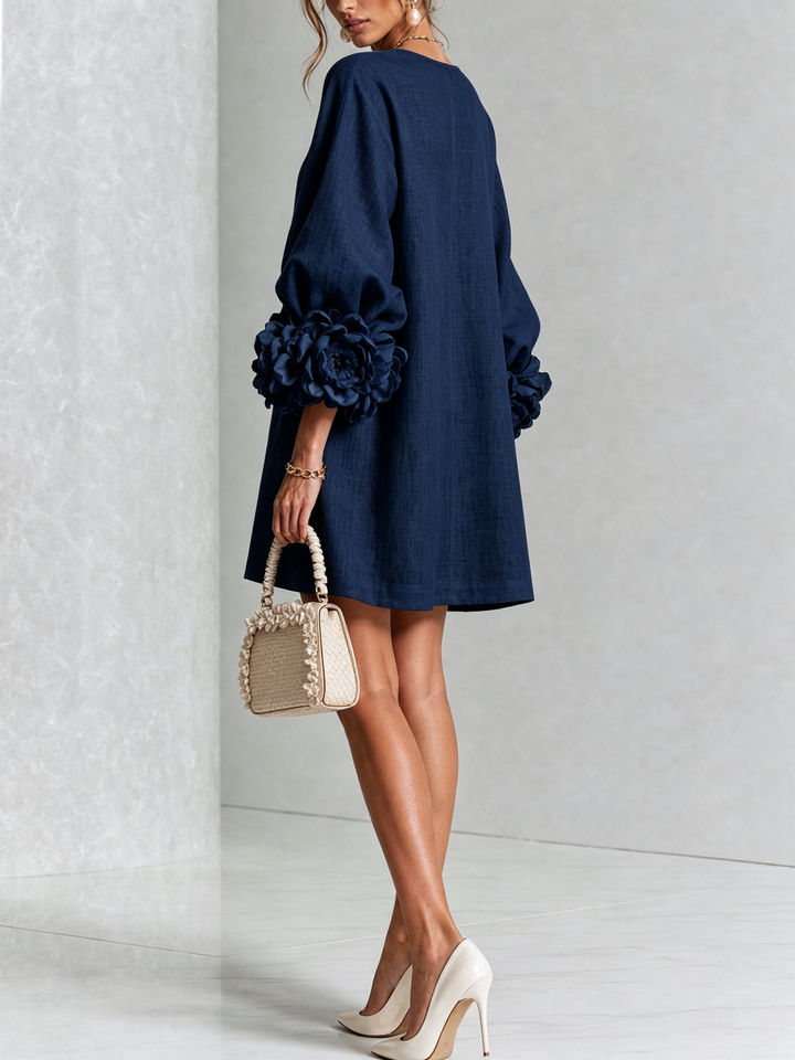 FLORAL | BUTTON-DOWN MINI FLORAL DRESS FOR WOMEN