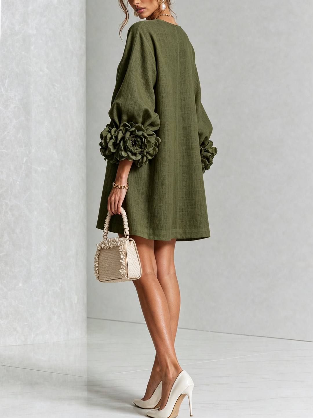 FLORAL | BUTTON-DOWN MINI FLORAL DRESS FOR WOMEN